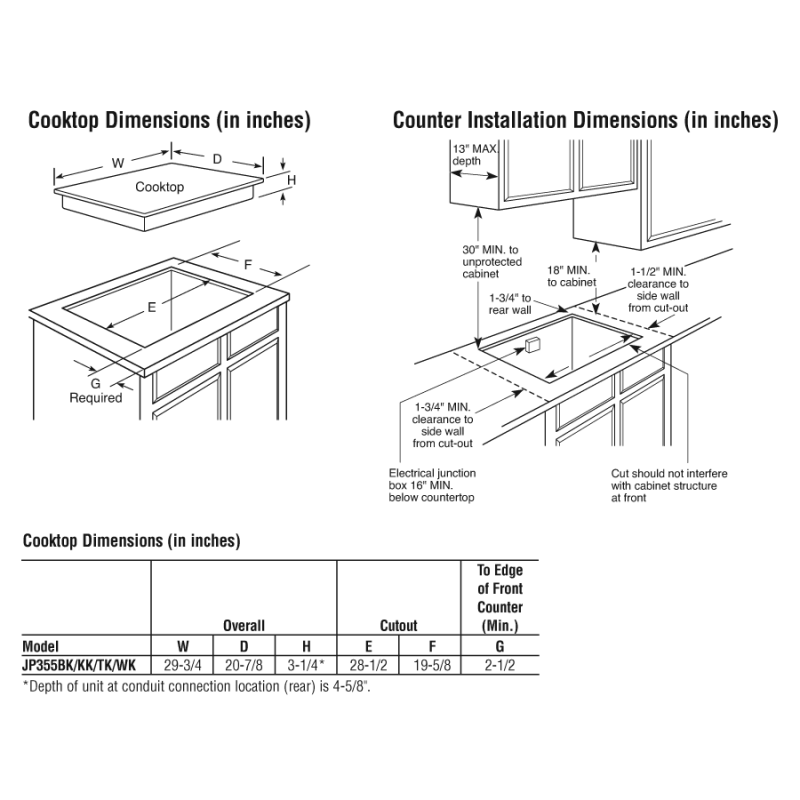 30" Built-In CleanDesign Electric Cooktop JP355KKCC, product image 3 of 3
