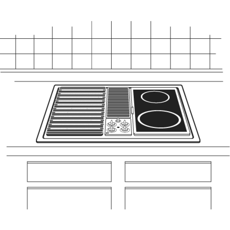 Select-Top Modular Downdraft Cooktop JP389BJBB, product image 2 of 3