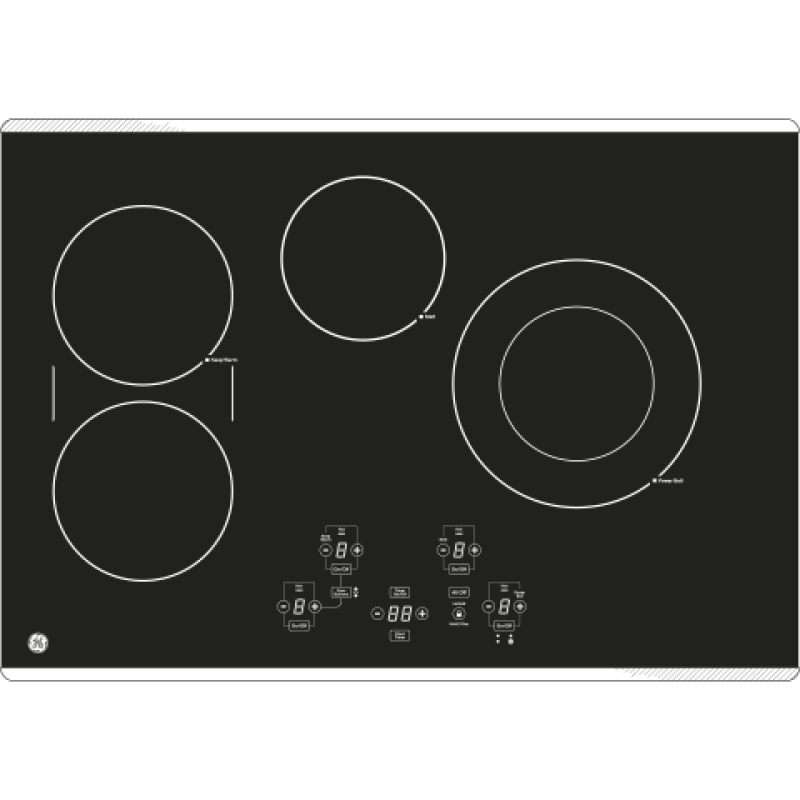30" Built-In Touch Control Electric Cooktop JP5030SJSS, product image 5 of 6