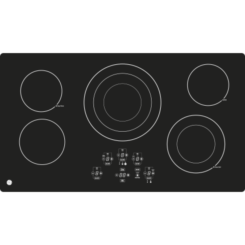 36" Built-In Touch Control Electric Cooktop JP5036DJBB, product image 5 of 5