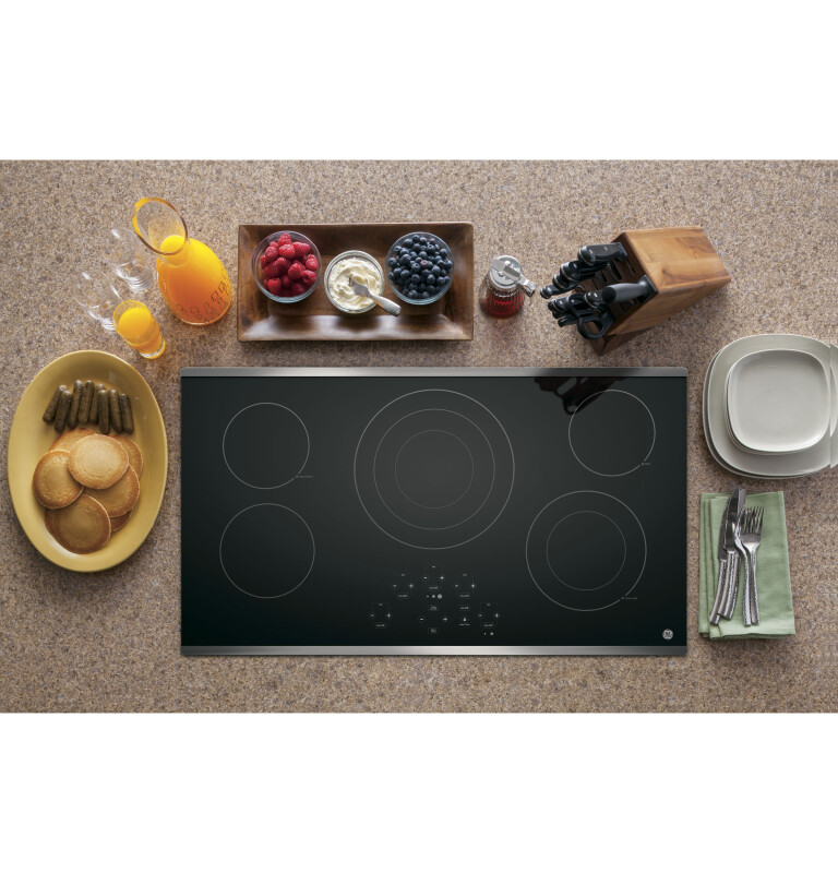 36" Built-In Touch Control Electric Cooktop JP5036SJSS, product image 2 of 7