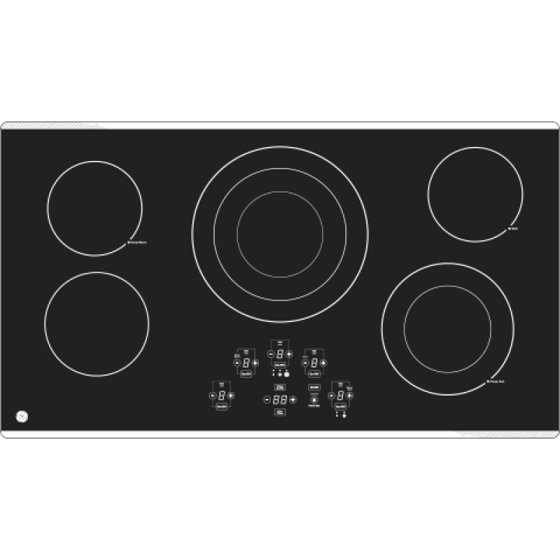 36" Built-In Touch Control Electric Cooktop JP5036SJSS, product image 6 of 7