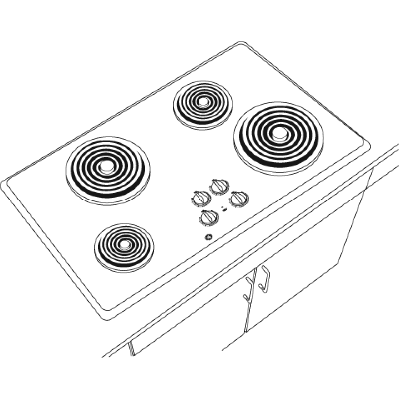 36" Built-In Electric Cooktop JP626BKBB, product image 5 of 6
