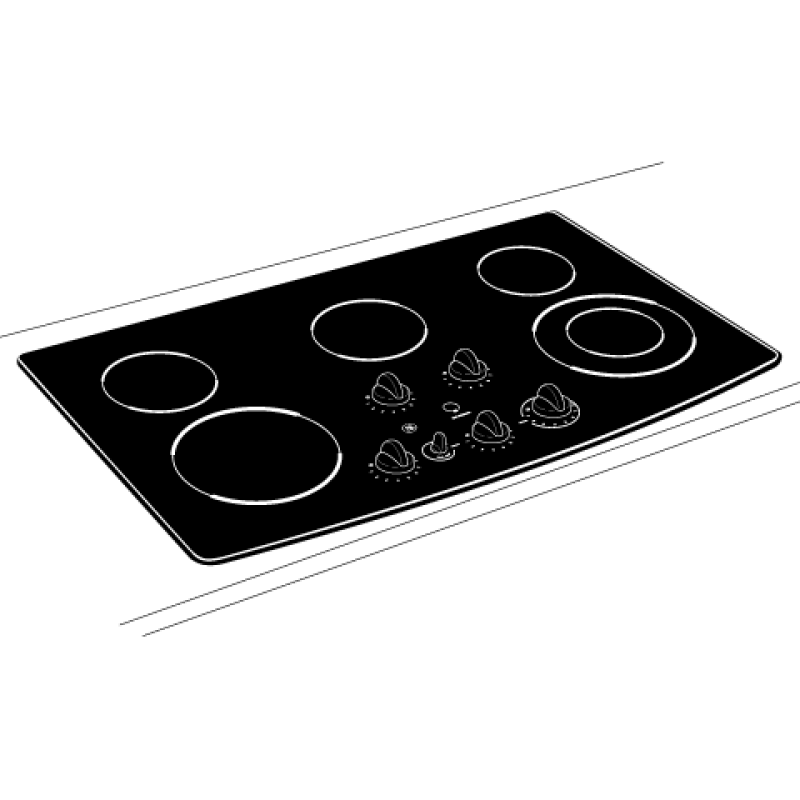 36" Built-In Electric Cooktop JP655BMBB, product image 2 of 3