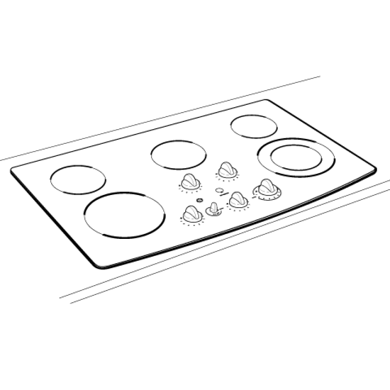 36" Built-In Electric Cooktop JP655TMWW, product image 2 of 3