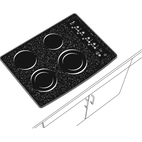 30" Built-In CleanDesign Electric Cooktop JP950BKBB