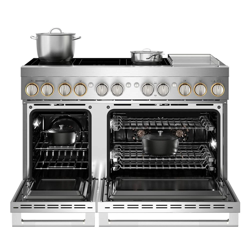 RISE™ 48" Induction Professional-Style Range with Chrome-Infused Griddle JPIGC748RL