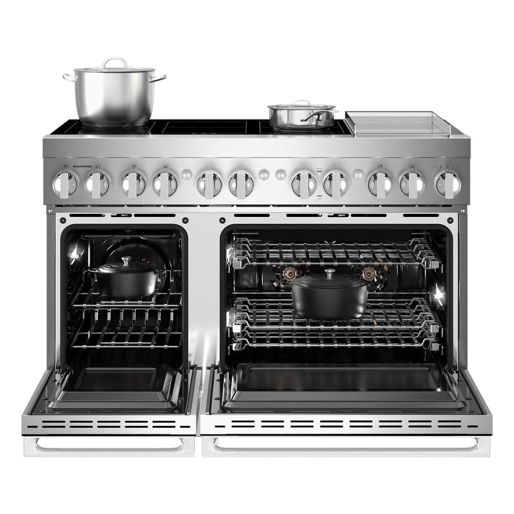 NOIR™ 48" Induction Professional-Style Range with Chrome-Infused Griddle JPIGC748RM