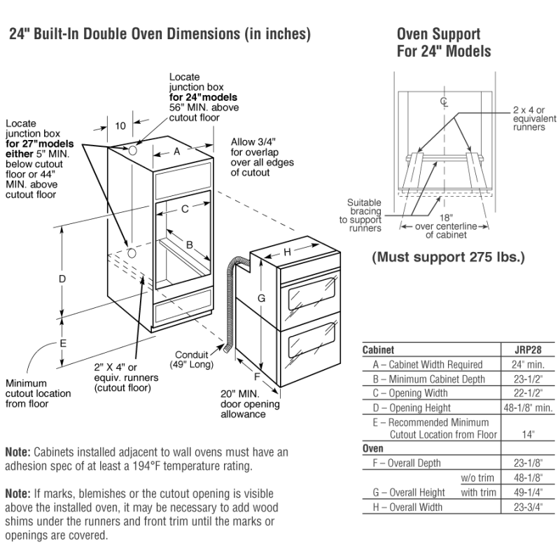 24" Double Wall Oven view 4