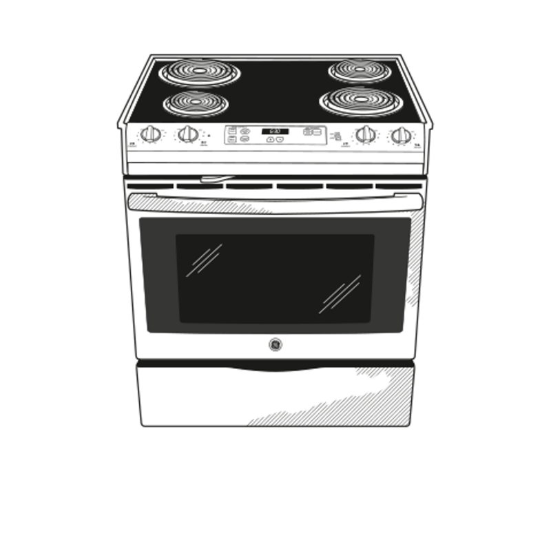 30" Slide-In Front Control Electric Range JS250RFSS, product image 12 of 13