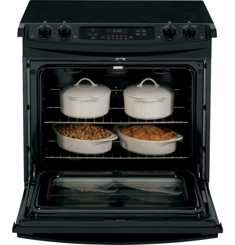 30" Slide-In Front Control Electric Range JS630DFBB, product image 3 of 9