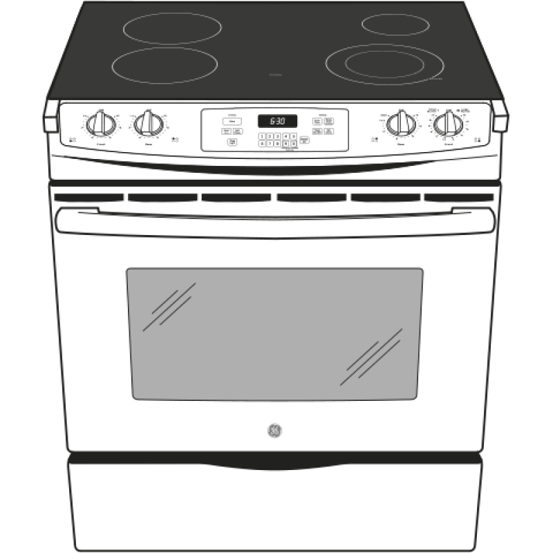 30" Slide-In Front Control Electric Range JS630DFWW, product image 4 of 5
