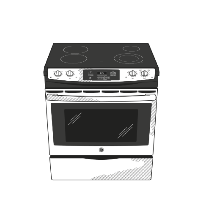30" Slide-In Front Control Electric Range JS630SFSS, product image 9 of 10