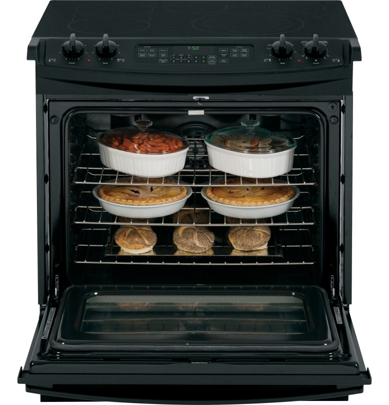 30" Slide-In Front Control Electric Convection Range JS750DFBB, product image 3 of 12