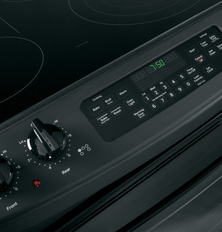 30" Slide-In Front Control Electric Convection Range JS750DFBB, product image 5 of 12