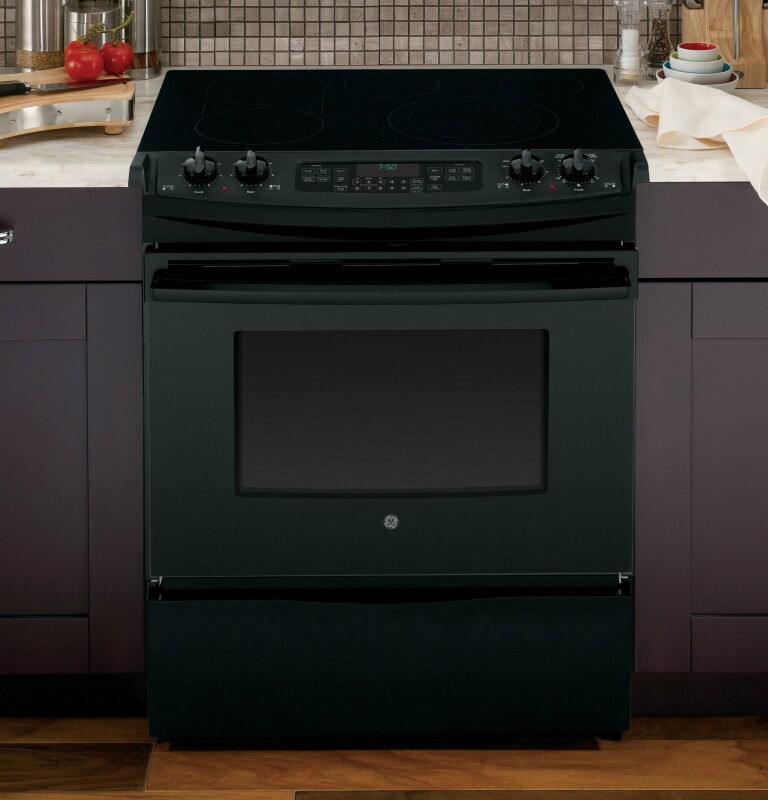 30" Slide-In Front Control Electric Convection Range JS750DFBB, product image 6 of 12