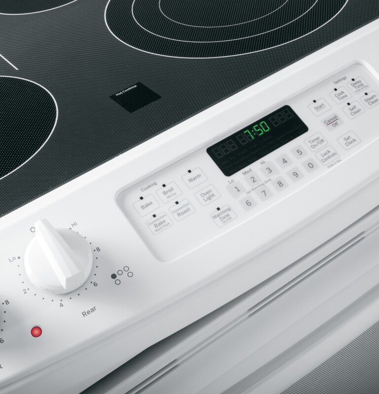 30" Slide-In Front Control Electric Convection Range JS750DFWW, product image 2 of 11