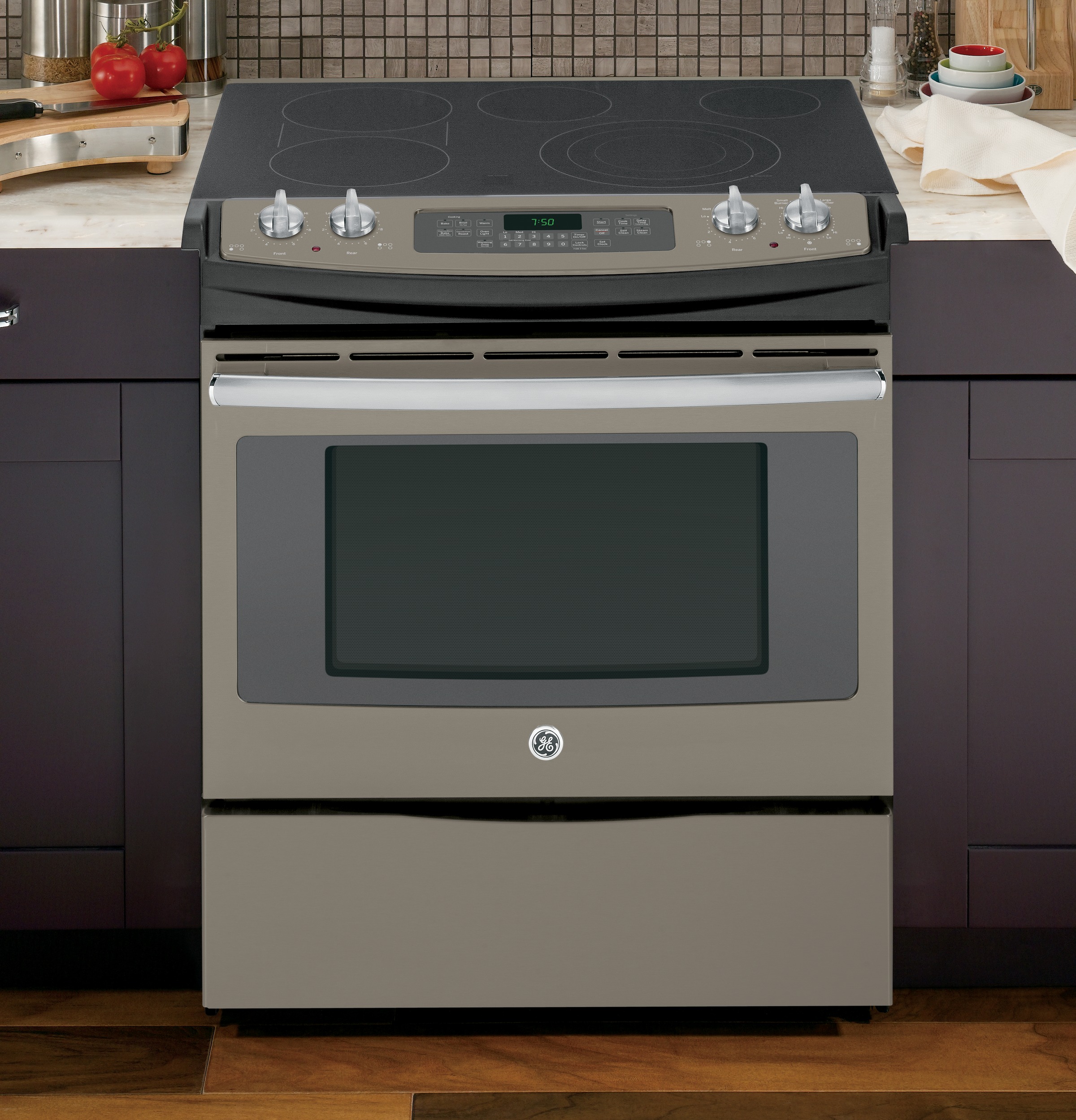 30" Slide-In Front Control Electric Convection Range JS750EFES, product image 2 of 14
