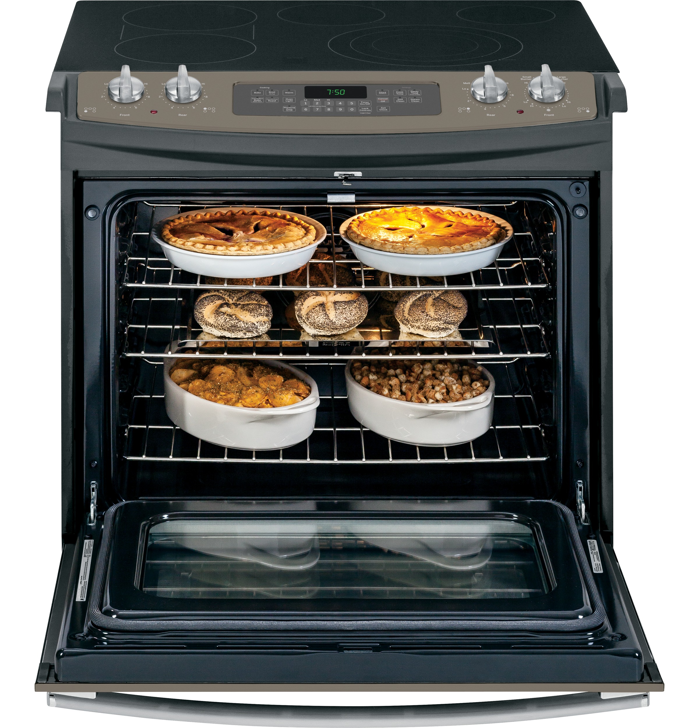 30" Slide-In Front Control Electric Convection Range JS750EFES, product image 3 of 14