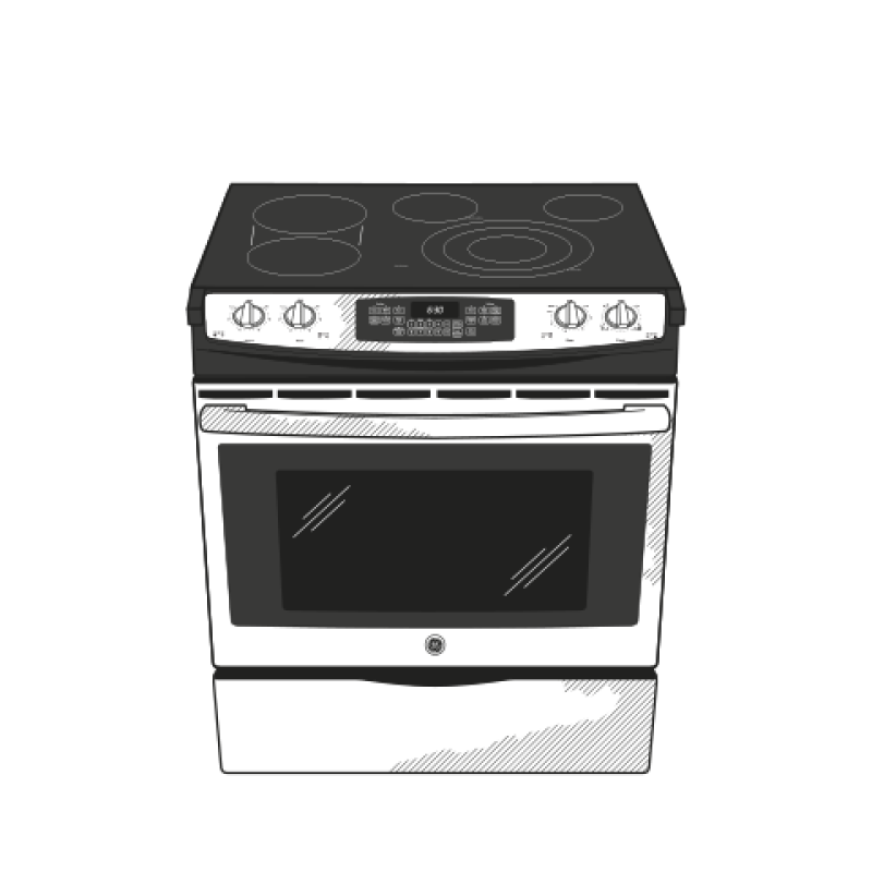 30" Slide-In Front Control Electric Convection Range JS750SFSS, product image 9 of 10