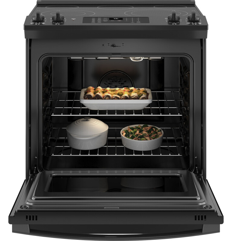 30" Slide-In Electric Convection Range with No Preheat Air Fry JS760DPBB, product image 3 of 13