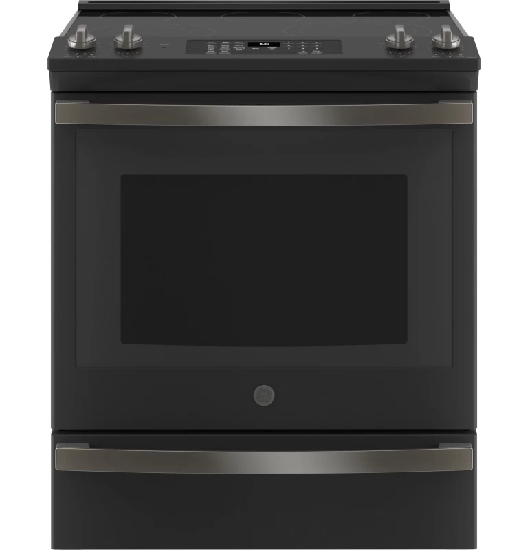 GE 30" Slide-In Electric Convection Range with No Preheat Air Fry Black Slate JS760FPDS Picture 1