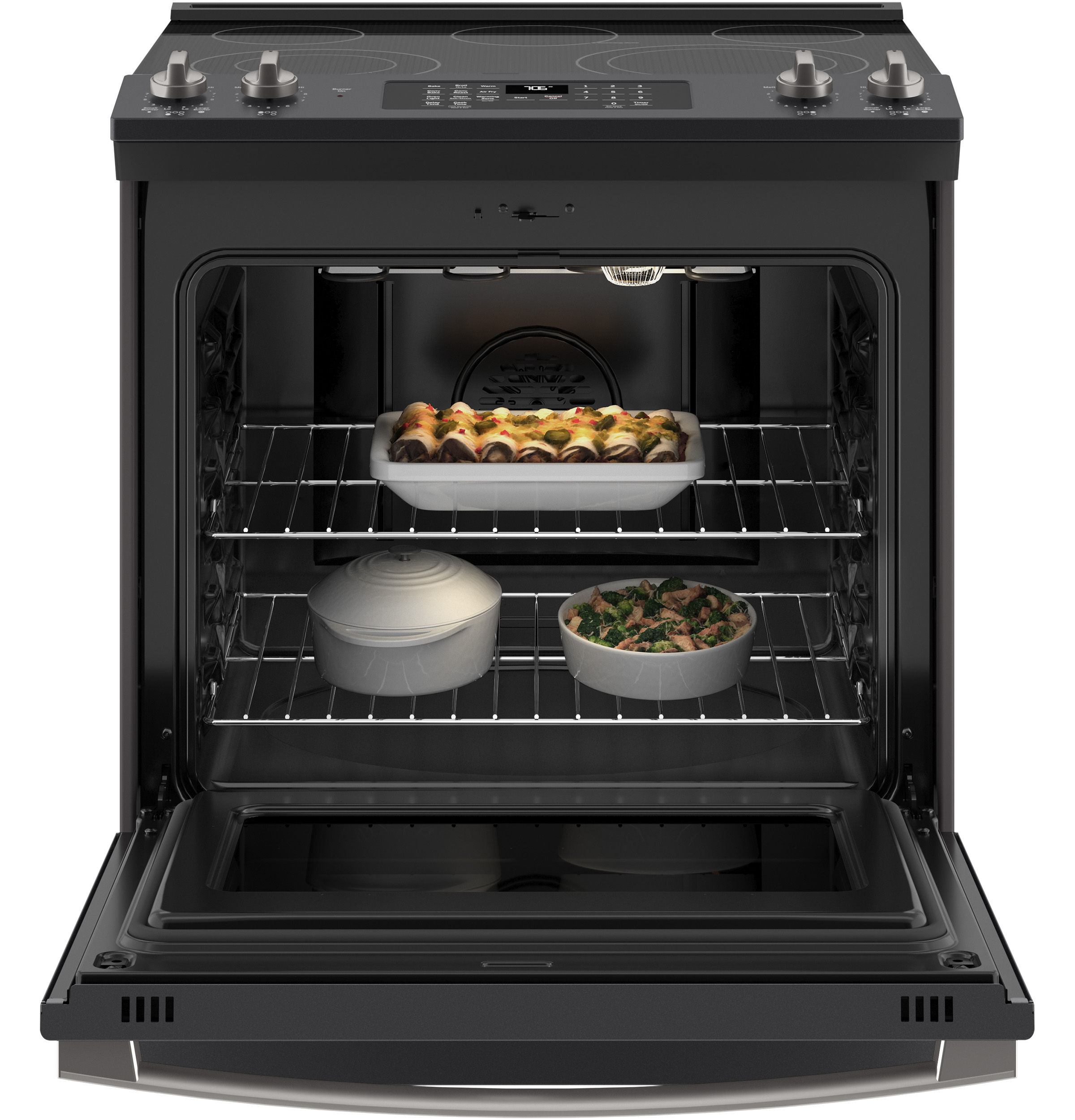 30" Slide-In Electric Convection Range with No Preheat Air Fry JS760FPDS, product image 3 of 16