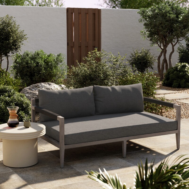 Sherwood Outdoor Sofa, Weathered Grey - JSOL-10101K-562 JSOL10101K562