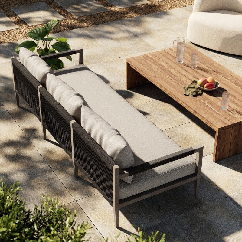 Sherwood Outdoor Sofa, Weathered Grey - JSOL-10201K-561 JSOL10201K561