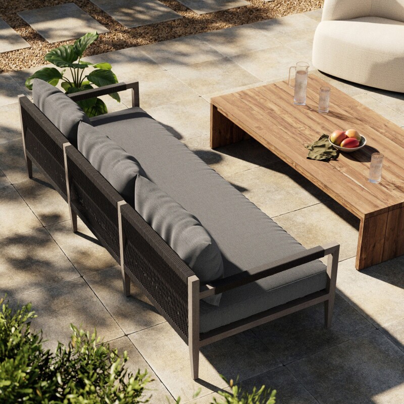 Sherwood Outdoor Sofa, Weathered Grey - JSOL-10201K-562 JSOL10201K562