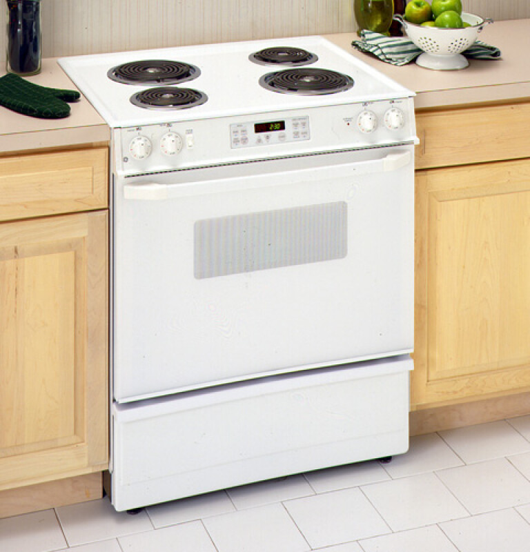 GE 30" Slide-In Electric Range with Self-Cleaning Oven White JSP34WWWW Picture 1