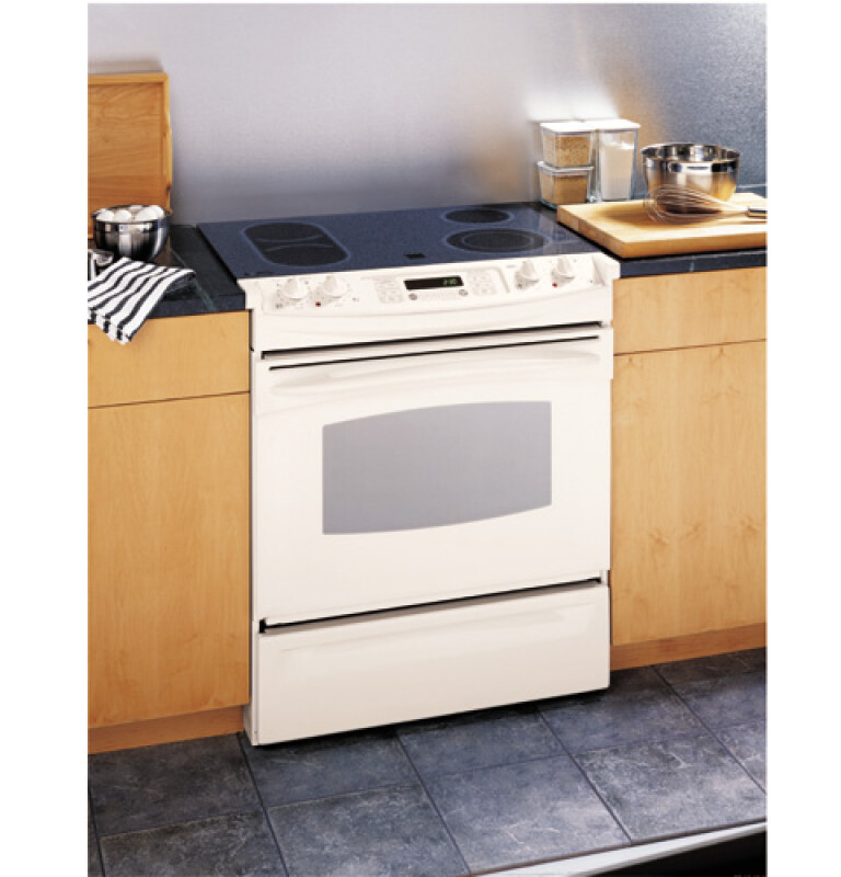 GE Profile 30" Slide-In Electric Range Bisque on Bisque JSP57CFCC Picture 1