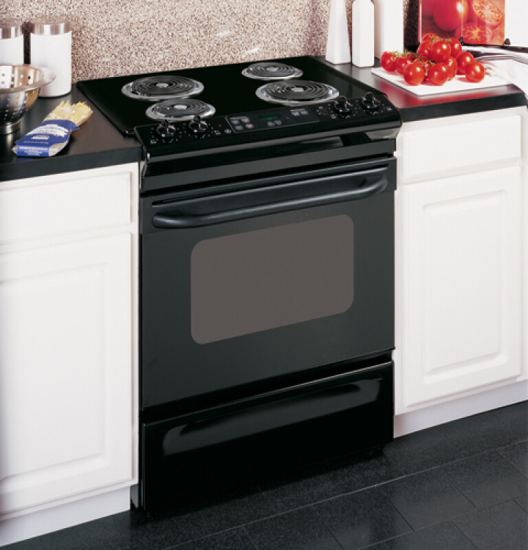 30" Slide-In Electric Range with Standard Clean Oven JSS28BKBB