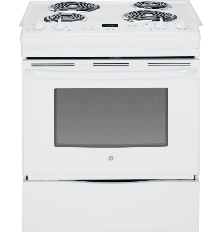 30" Slide-In Front Control Electric Range JSS28DFWW, product image 2 of 10