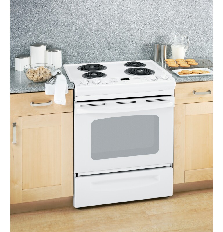 30" Slide-In Electric Range with Standard Clean Oven JSS28DNWW
