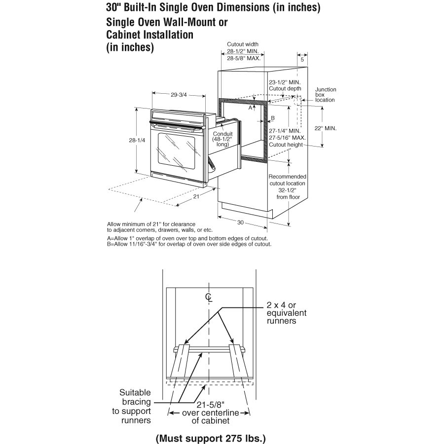 30" Built-In Single Convection Wall Oven JT912SKSS