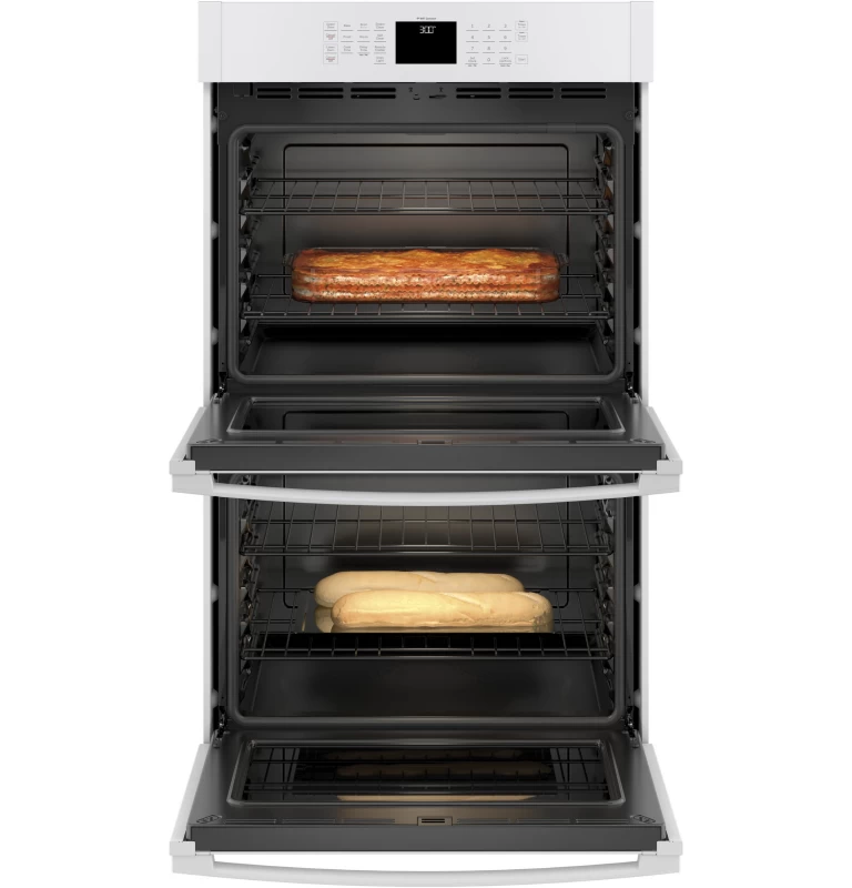 30" Smart Built-In Self-Clean Double Wall Oven with Never-Scrub Racks JTD3000DNWW