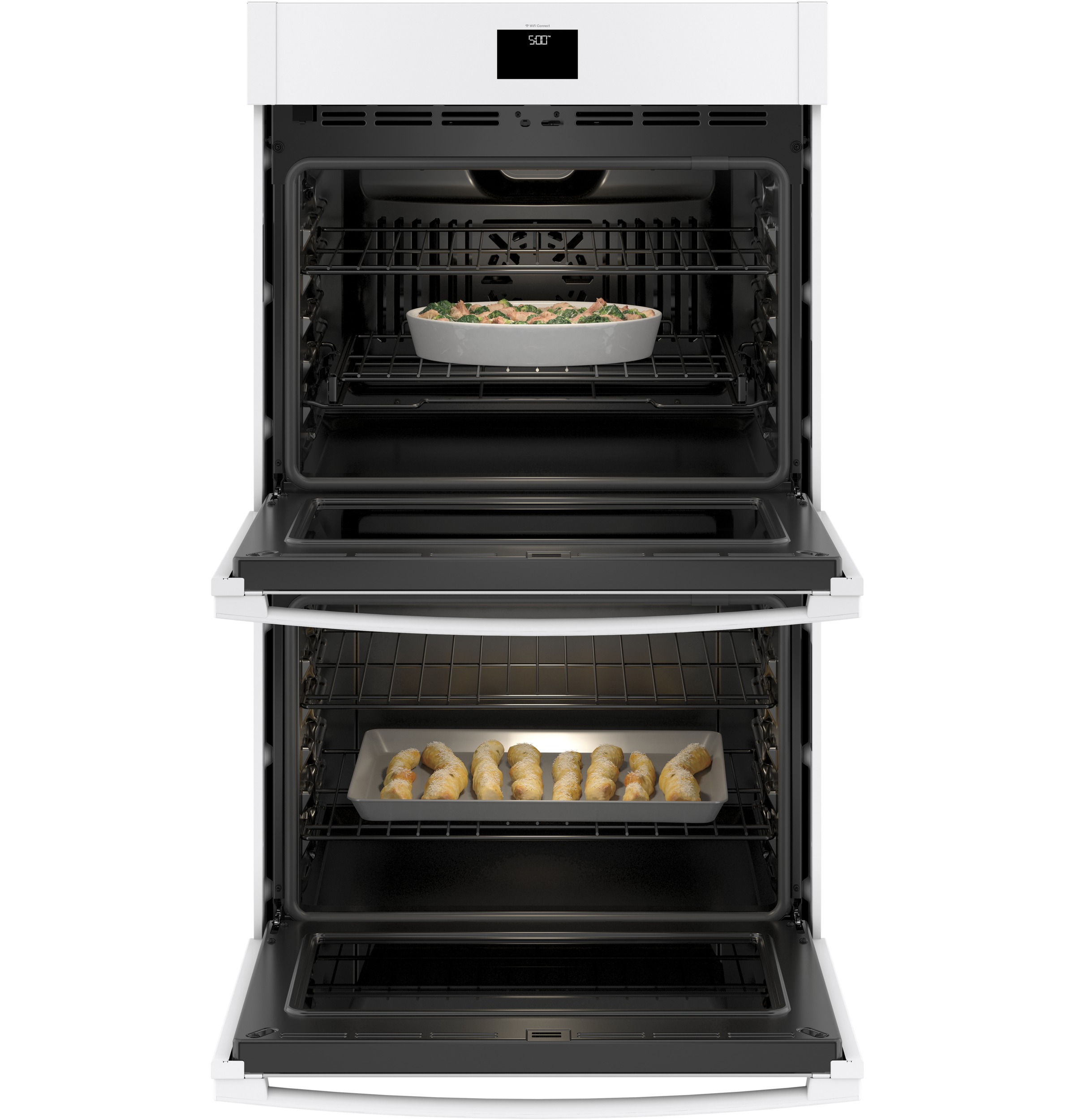 30" Smart Built-In Self-Clean Convection Double Wall Oven with Never Scrub Racks JTD5000DNWW, product image 4 of 20