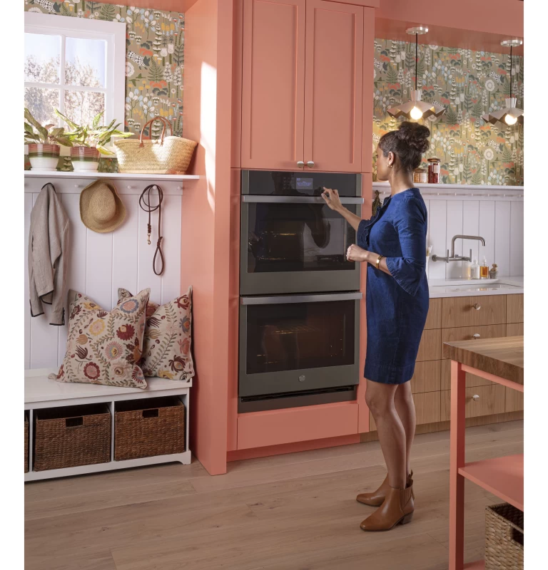 30" Smart Built-In Self-Clean Convection Double Wall Oven with Never Scrub Racks JTD5000ENES