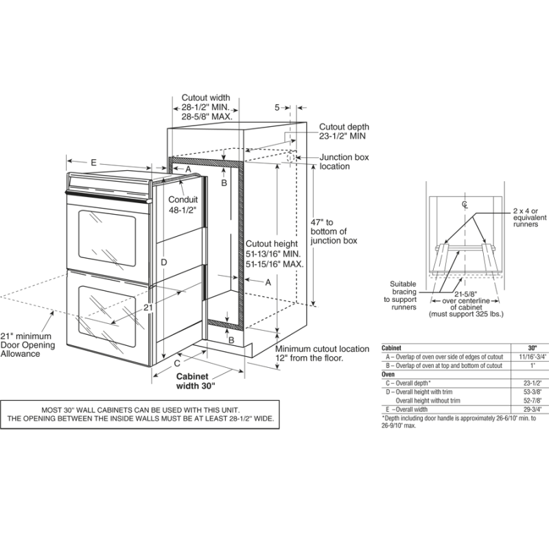30" Built-In Double Wall Oven JTP55SPSS