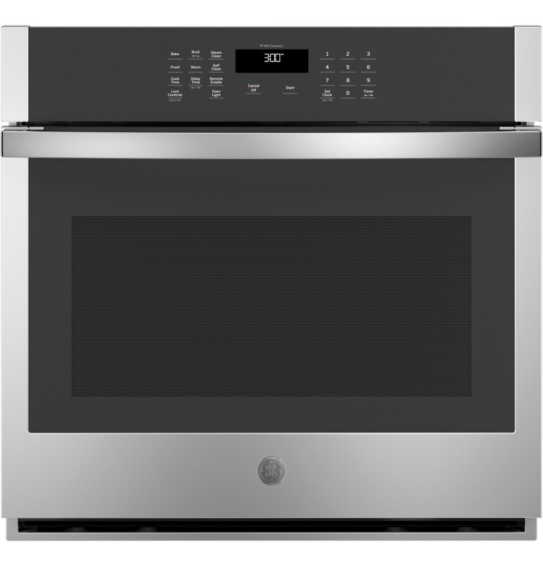 GE 30" Smart Built-In Self-Clean Single Wall Oven with Never-Scrub Racks Brushed Stainless JTS3000SNSS Picture 1
