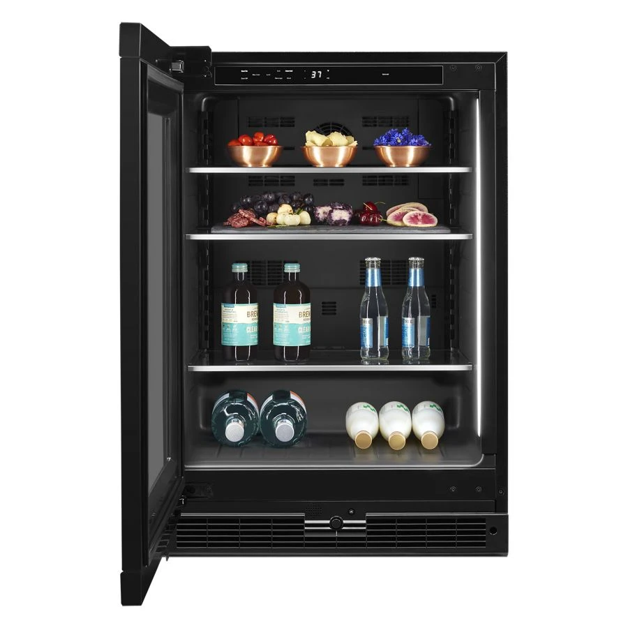 Panel-ready 24" Under Counter Glass Door Refrigerator, Left Swing JUGFL242HX