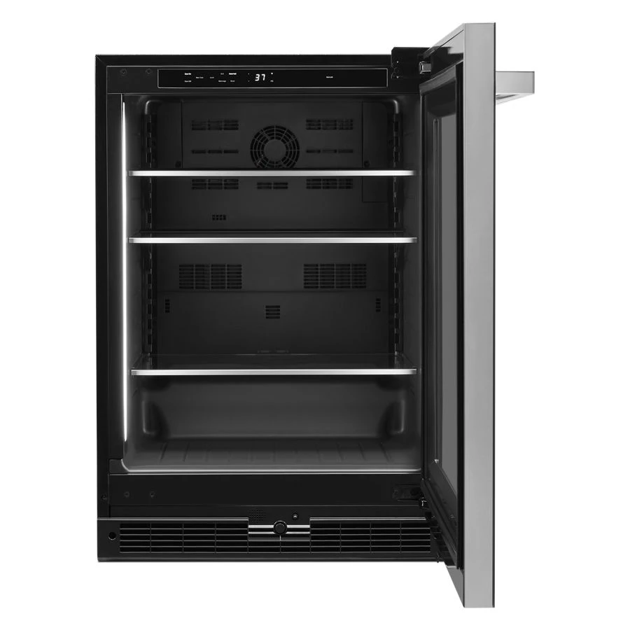 24" Noir™ Under Counter Glass Door Refrigerator, Right Swing JUGFR242HM