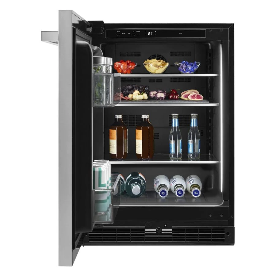 Noir™ 24" Under Counter Solid Door Refrigerator, Left Swing JURFL242HM