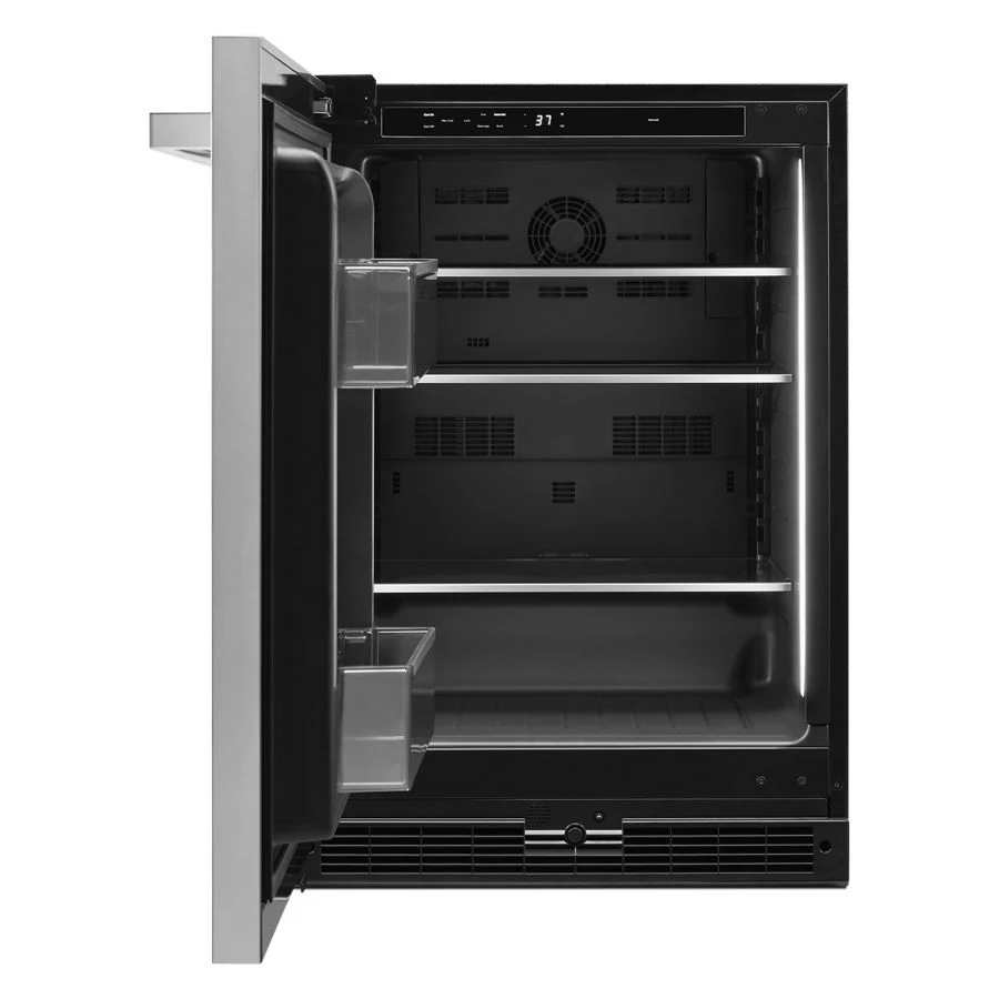 Noir™ 24" Under Counter Solid Door Refrigerator, Left Swing JURFL242HM