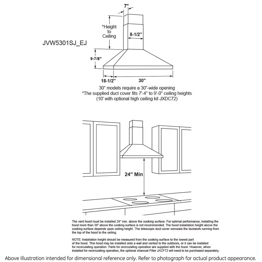 30" Wall-Mount Pyramid Chimney Hood view 10