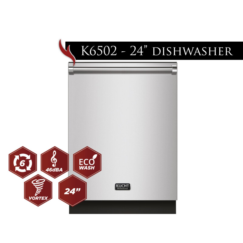 24 Top Control Dishwasher in with Tub and Multiple Filter System K6502D