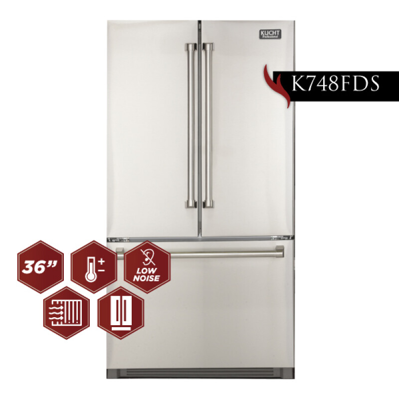 Kucht 26.1 Cu. Ft. 36-Width Standard Depth French Door Refrigerator with Interior Ice Maker null K748FDS Picture 1