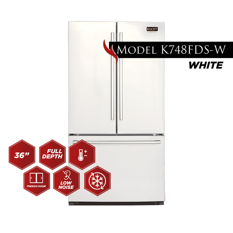 26.1 Cu. Ft. 36-Width Standard Depth French Door Refrigerator with Interior Ice Maker K748FDSW