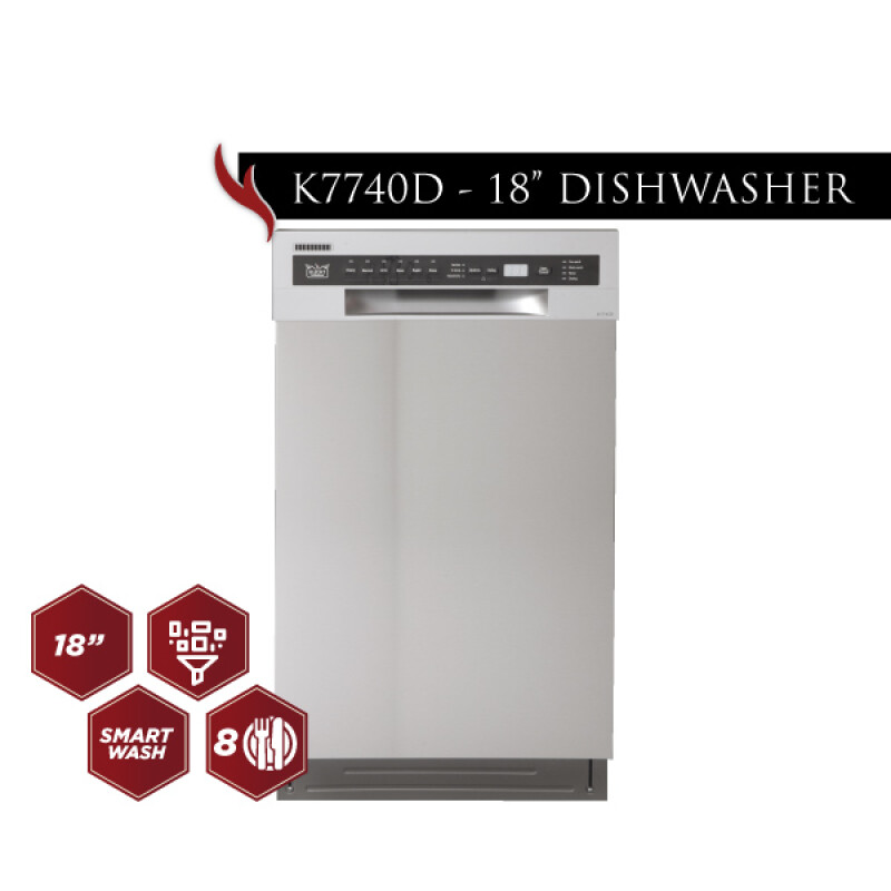 18 Front Control Dishwasher in with Tub and Multiple Filter System K7740D